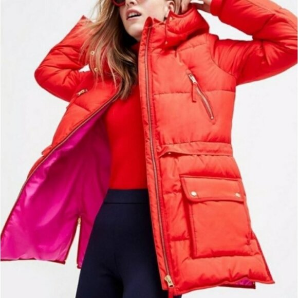 J. Crew Jackets & Blazers - J.Crew Chateau Puffer Jacket Primaloft in Bright Cerise Size M #AF012